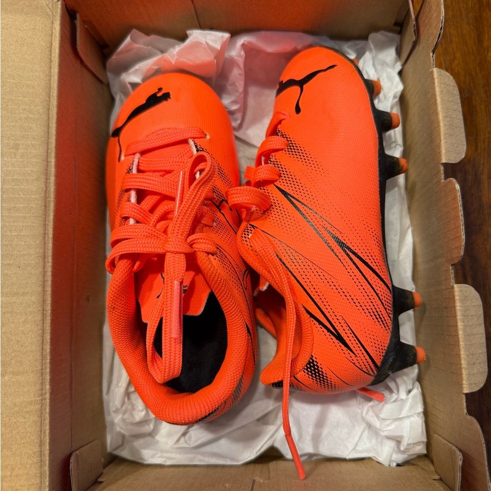Puma Kids Bright Orange Soccer Sneakers